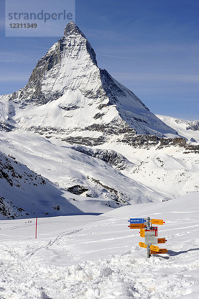 Schweiz  Kanton Waadt  Skigebiet Zermatt  Mattherhorn