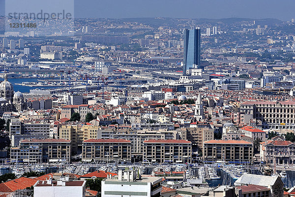 Frankreich  Süd-Ost-Frankreich  Marseille  Panoramablick auf die Stadt
