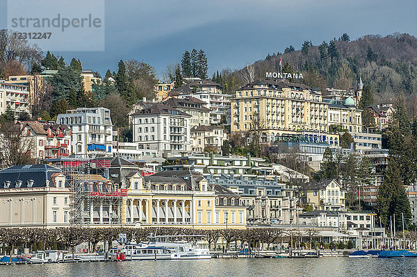 Schweiz  Luzern  Montana Hotel und Vierwaldstättersee