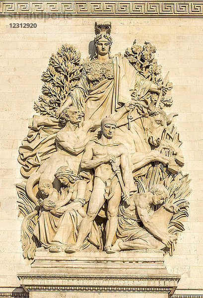 Frankreich  Ile de France  Paris  8. Bezirk  Der Frieden von 1815  Hochrelief auf dem Arc de Triomphe