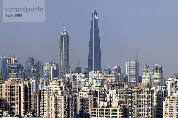 China  Shanghai  Jin Mao  Wohntürme und Wolkenkratzer