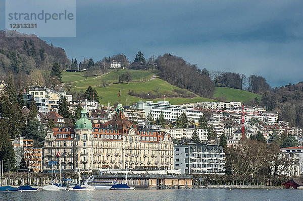 Schweiz  Luzern  Palace Hotel und Vierwaldstättersee