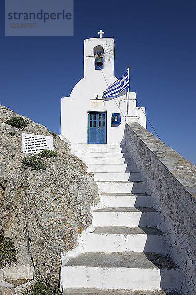 Kirche von Agios Konstantinos auf der Spitze der Stadt Pano Chora  Serifos  Kykladen  Ägäisches Meer  Griechische Inseln  Griechenland  Europa