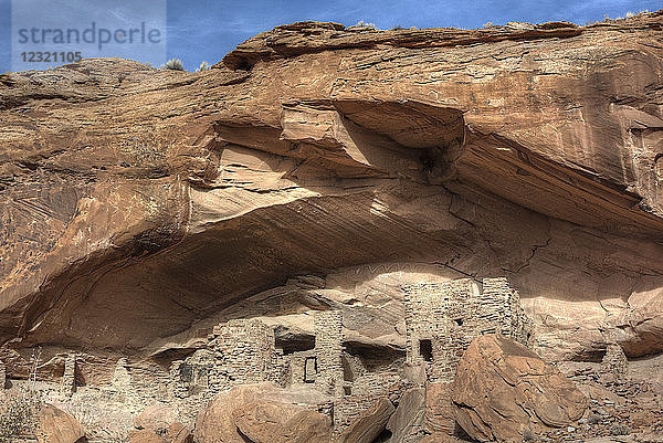 River House Ruin  Felsbehausung der Pueblo-Ureinwohner  900-1300 n. Chr.  Shash Jaa National Monument  Utah  Vereinigte Staaten von Amerika  Nordamerika