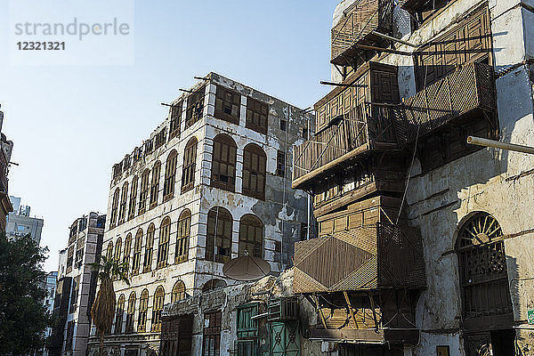 Traditionelle Häuser in der Altstadt von Jeddah  UNESCO-Weltkulturerbe  Saudi-Arabien  Naher Osten