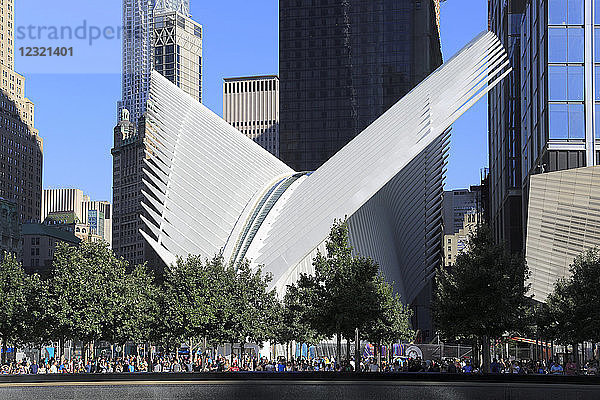 Oculus  Architekt Santiago Calatrava  World Trade Center Transportation Hub  Financial District  Manhattan  New York City  Vereinigte Staaten von Amerika  Nordamerika