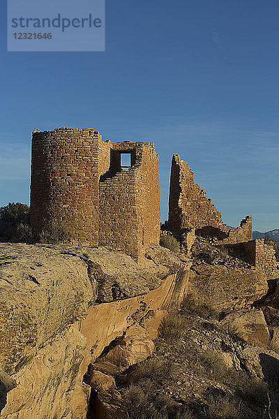 Burg Hovenweep am späten Nachmittag  Ancestral Pueblo  Hovenweep National Monument  Utah  Vereinigte Staaten von Amerika  Nordamerika