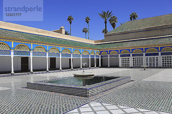 Innenhof  Bahia-Palast  UNESCO-Weltkulturerbe  Marrakesch (Marrakesch)  Marokko  Nordafrika  Afrika