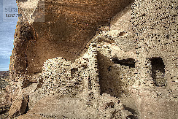 River House Ruin  Felsbehausung der Pueblo-Ureinwohner  900-1300 n. Chr.  Shash Jaa National Monument  Utah  Vereinigte Staaten von Amerika  Nordamerika