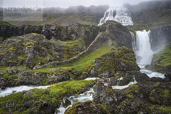 Dynjandi-Wasserfall  Westfjorde  Island  Polarregionen