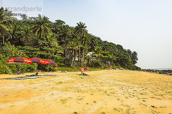 Schöner abgelegener Strand auf den Los-Inseln  Republik Guinea  Westafrika  Afrika
