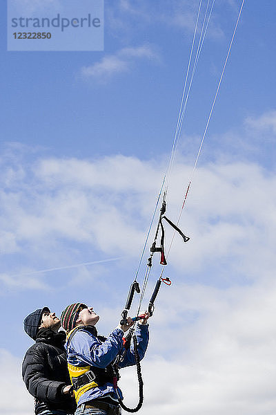 Kitesurfing-Unterricht  Homer  South-central Alaska; Alaska  Vereinigte Staaten von Amerika