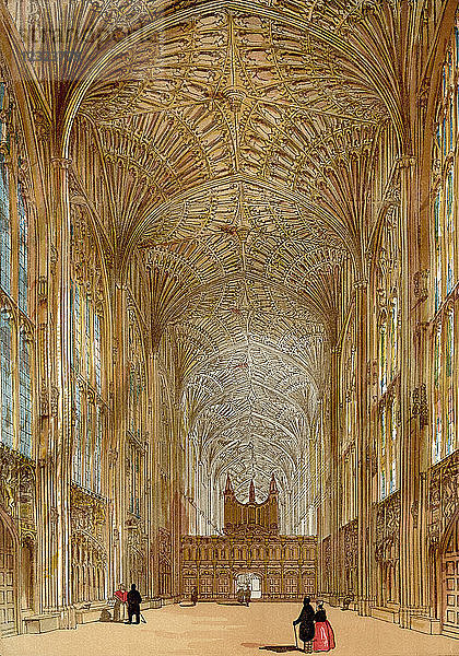 King's College Chapel  Universität von Cambridge  Cambridge  England. Aus Old England: A Pictorial Museum  veröffentlicht 1847.