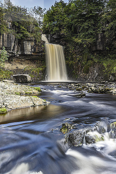 Der berühmteste und spektakulärste der Wasserfälle auf dem Ingleton Waterfalls Trail; Ingleton  North Yorkshire  England