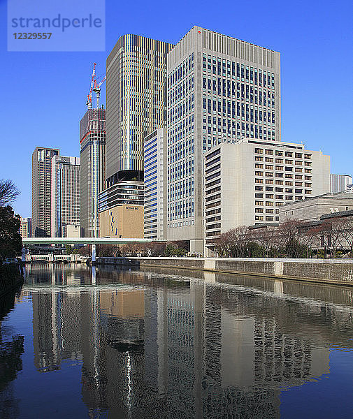 Japan  Osaka  Skyline  Wolkenkratzer  Dojimagawa-Fluss
