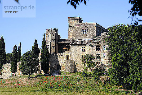 Frankreich  Provence Alpes Cote d'Azur  Departement Vaucluse (84)  Lourmarin  (Schönstes Dorf Frankreichs)  das Schloss