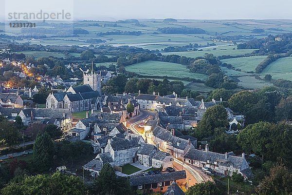 England  Dorset  Corfe Castle  Dorf Corfe Castle