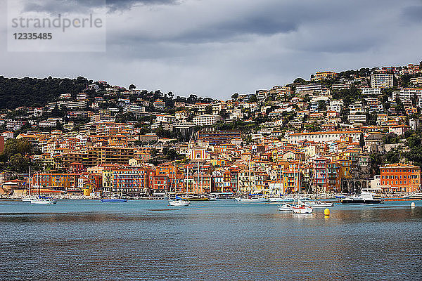 France  French Riviera  Cote d'Azur  Villefranche sur Mer  Old Town at Mediterranean Sea
