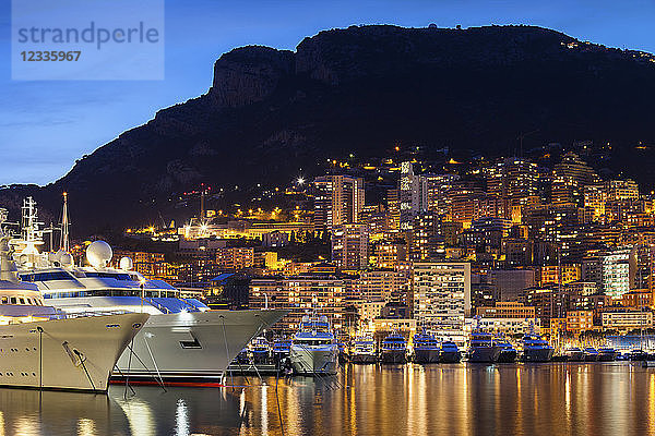 Principality of Monaco  Monaco  Monte Carlo  marina at blue hour