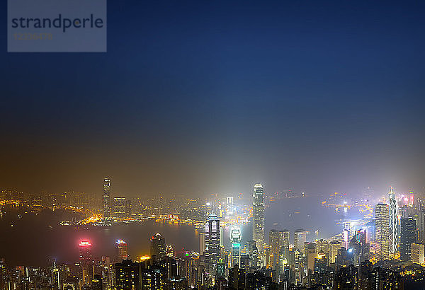 China  Hong Kong  skyline at night