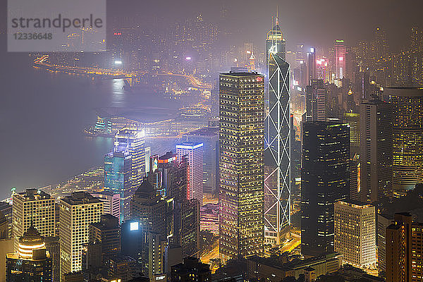 China  Hong Kong  Central and Wan Chai at night