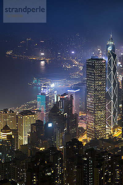 China  Hong Kong  Central at night