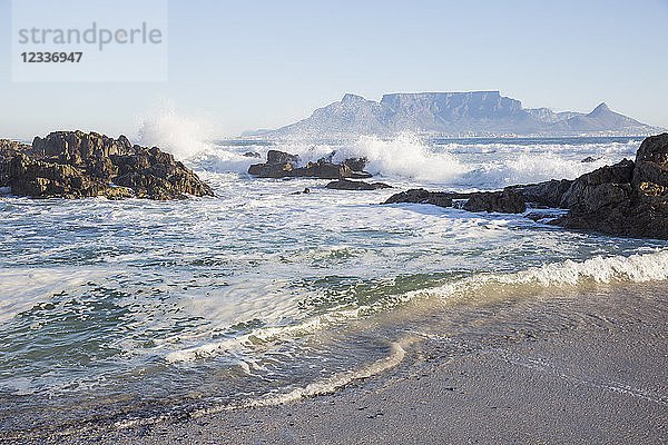 Africa  South Africa  Western Cape  Cape Town  View from beach to Table Mountain