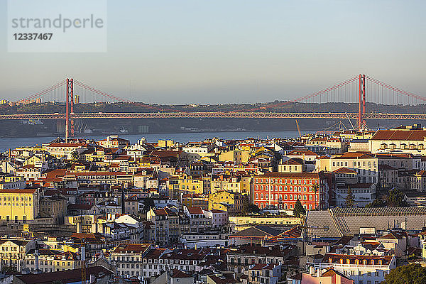 Portugal  Lisbon  cityview with 25 de Abril Bridge
