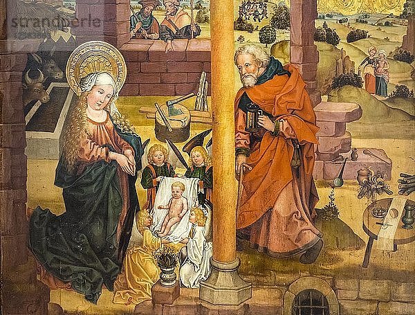 Gemälde Weihnachtsszene  Geburt Christi  um 1480  Museum Unterlinden  Musée Unterlinden  Colmar  Elsass  Frankreich  Europa