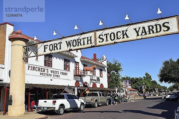 Schild  Stockyards National Historic District  Fort Worth  Texas  USA  Nordamerika