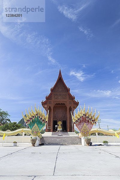 Teakholz-Tempel Wat Ao Noi  Prachuap Khiri Khan  Thailand  Asien
