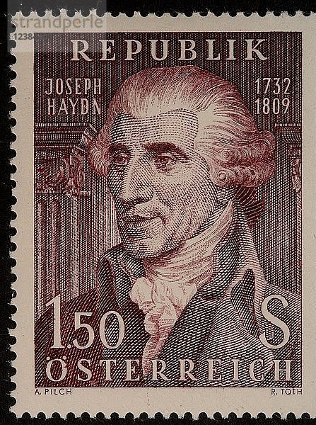 Joseph Haydn  ein österreichischer Komponist und Musiker  Porträt auf einer österreichischen Briefmarke
