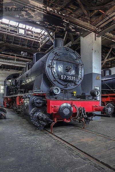 Güterzuglokomotive 57 3525 von 1926 im Lokschuppen  Bayerisches Eisenbahnmuseum Nördlingen  Nördlingen  Bayern  Deutschland  Europa
