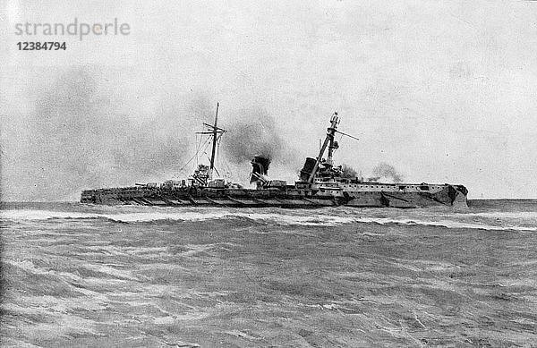 Deutscher Kreuzer Blucher sinkt  1915  Nordsee