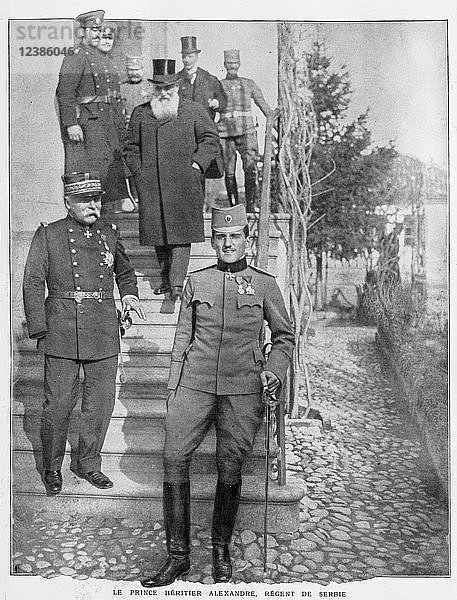 Erbe Prinz Alexandre  Serbien Regent  1915  Serbien  Europa