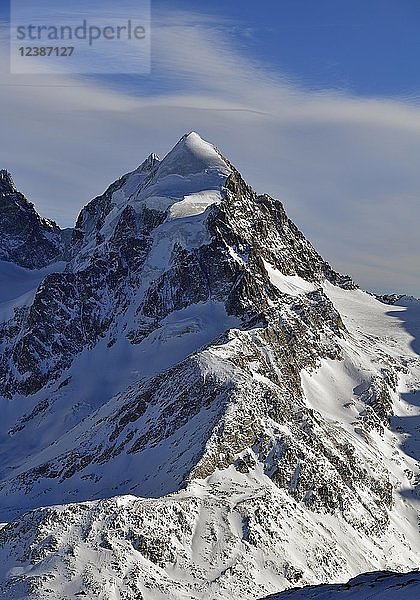 Piz Roseg vom Corvatsch aus gesehen  Oberengadin  Kanton Graubünden  Schweiz  Europa