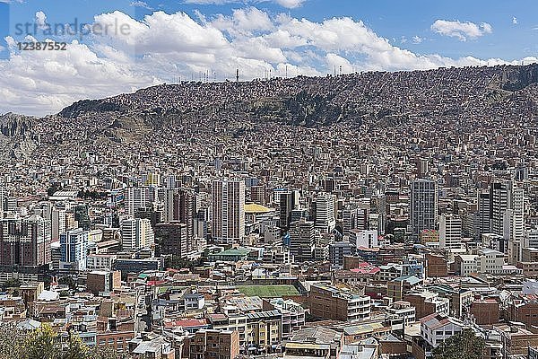 Blick auf die Stadt  Häusermeer  La Paz  Bolivien  Südamerika