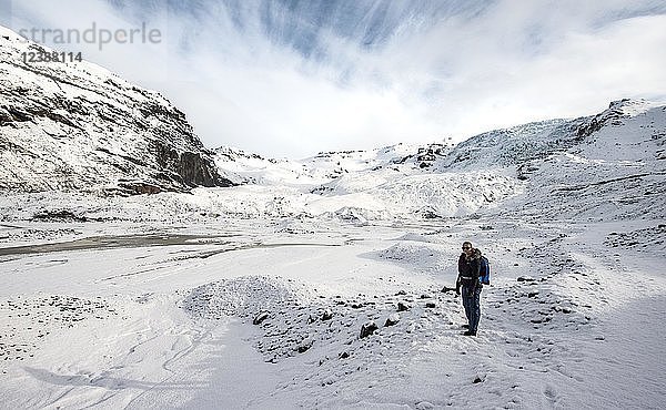 Gletscherwanderer  Skaftafellsjökull-Gletscher  Vatnajokull-Nationalpark  Südisland  Island  Europa