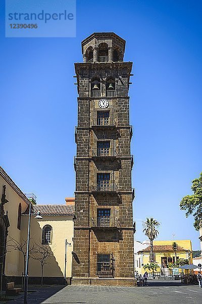 Glockenturm der Kirche Iglesia de Nuestra Senora de la Concepcion  Altstadt  San Cristóbal de La Laguna  Teneriffa  Kanarische Inseln  Kanarische Inseln  Spanien  Europa