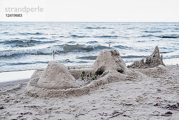 Germany  Ruegen  sandcastle on the beach