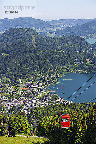 Austria  Salzburg State  Salzkammergut  St. Gilgen  Wolfgangsee  Zwoelferhorn cable car