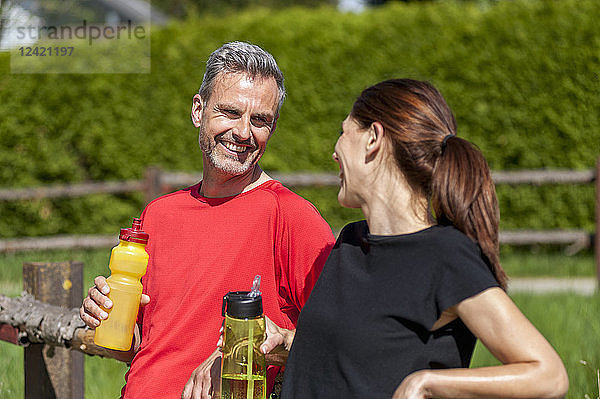 Couple during cooling break