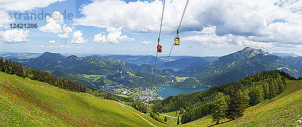 Austria  Salzburg State  Salzkammergut  St. Gilgen  Wolfgangsee  Zwoelferhorn cable car
