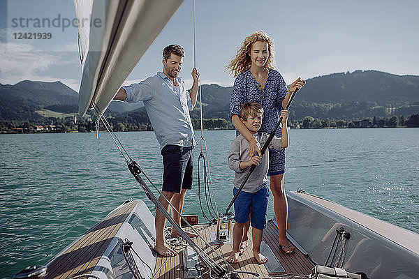 Family on a sailing trip