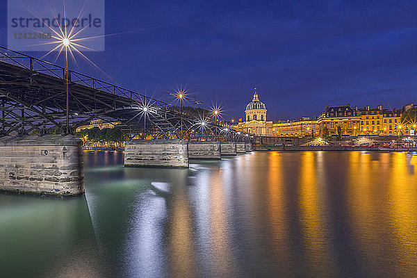France  Paris  Art bridge in the evening
