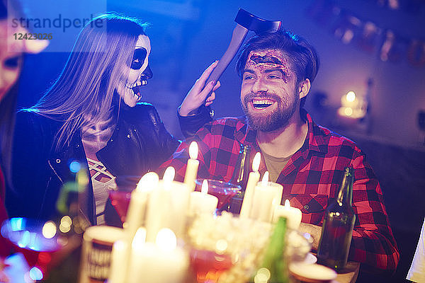 Couple at a Halloween party