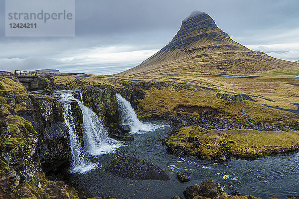 Iceland  Snaefellsnes  Kirkjufellfoss Waterfall
