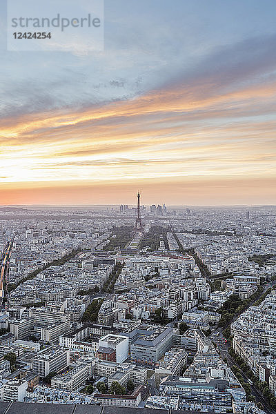 France  Paris  City view at sunset