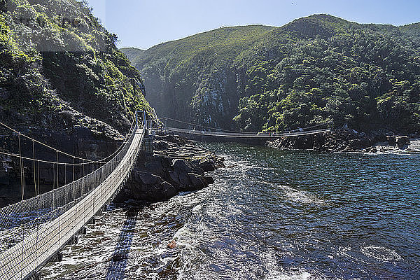 Africa  South Africa  East Cape  Tsitsikamma National Park  Storms River Mouth  suspension bridge