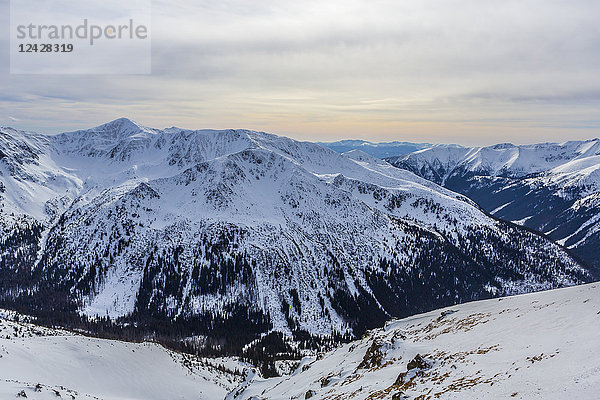 Majestätische Landschaft der Tatra im Winter  Zakopane  Woiwodschaft Malopolskie  Polen